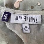 Jennifer Lopez Womens Blouse Top Shirt Sequin Chevron Pattern Pullover Gray XL Photo 7