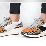 White Raven Willow Leopard Sneaker with Black and Orange Size 10 Photo 4