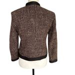 Kate Hill  Women's Brown Wool blend Tweed Jacket 6P Short Leather Trim Photo 1
