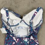Sunsets Forever Tankini Top Regatta Paisley‎ Twist Front Swimwear 32G Blue Size 32 Photo 6