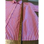 CHAPS  Pink‎ Striped Button Up Shirt 3X XXXL Collared 3/4 Sleeve Top White Casual Photo 5