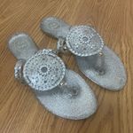 Jack Rogers  Silver glitter medallion jelly thong sandals size US 9 Photo 1