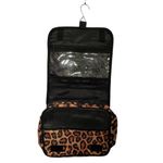 Travel Toiletry Hanging Cosmetic MakeUp Bag Leopard Print Med Accessories Unfold Brown Photo 3