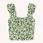 Abercrombie & Fitch Green and White Floral Blouse Photo 0