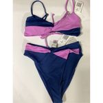 l*space New. L* navy and lilac bikini set. XS. Retails $209 Photo 4
