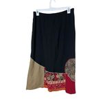 Vintage Koret Elastic Waist Boho Floral Maxi Skirt Women’s Size 16W Black Photo 6