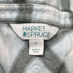 Market & Spruce Stitch Fix Green Plaid Button Down Flannel Shirt Women’s Large Photo 1