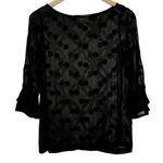 Kate Spade Silk Sheer Polka Dot Evi Flutter Sleeve Black Top Size 00 Photo 3