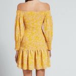 SEED Heritage Women's Yellow Floral Smocked Off The Shoulder Dress Sz 12 Orange Photo 1