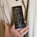 Marla Wynne Tan Boxy Cardigan Poncho Open Front w Pockets Size 2x/3x Linen Blend Photo 5