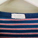 Brandy Melville  Striped Cropped Tee Shirt Blue/Red Sz OS Photo 3