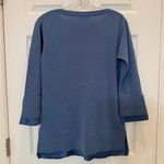 Lafayette 148 Blue Cashmere Satin Layered Sweater Size Small Photo 2