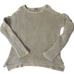 Evereve John + Jenn Beige Open Knit Cold Shoulder Boho Sweater Size XS/S Photo 0