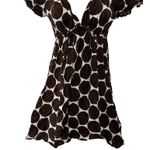 La Blanca  By Rod Beattie Brown Polka Dot Cap Sleeve Swim Cover Up Dress Medium Photo 2