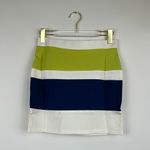 English Factory  Green Blue White Striped Mini Skirt Size Small Photo 0