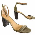Banana Republic  Olive Green Heels Block Strap Casual Evening Party Heel Sandal Photo 0
