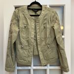 White House | Black Market Stylist Khaki Olive Embroidered Utility Jacket Size 12 Photo 0