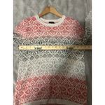 Talbots  Size M Red Gray Nylon/Wool Pullover Crew Neck Sweater EUC Photo 3