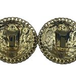 VTG Gold Pearl Jeweled Costume Jewelry Button Clip Photo 3