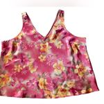 Delicates Sophia by Y2K Pink Orange Tie Dye Tropical Floral Cropped Tank Top Photo 1