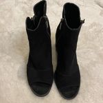 Mari A Black Suede Open Toe Zipper Ankle Booties Size 7.5 Photo 3