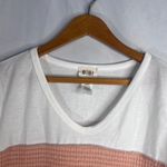 BiBi VTG Colorful Textured Striped Bodice & Cuffs Boho Pullover Top Size Small White Photo 2