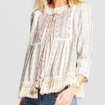 Knox Rose  Boho Fringe Kimono Shawl Photo 0