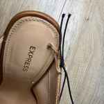 EXPRESS Shoes Tan Block Heel Mules Women Size 9 Western Stitch Detail Slip On Photo 9