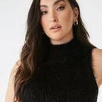 Forever 21 Black Mock Neck Crop Top; Medium Women’s Photo 1