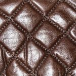 Dimoni brand gorgeous cocoa bean brown leather diamond quilted design ba… Photo 14