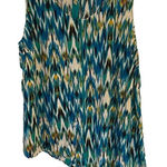 st. john's bay St. John’s bay tank top blouse asymmetrical size 2XL blue green Photo 0
