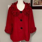 Ali Miles Red Jacket Coat Wool blend feminine flowy loose size 2X Plus Mature Photo 0