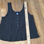 Old Navy Dark Gray Sleeveless Button Tank Top Cropped Size S Flowy Waffle Weave Photo 5