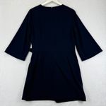 Halston Heritage  Navy Blue Wrap Midi Dress Size 12 Photo 7