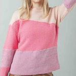 Very J  Color Block Long Sleeve Sweater Photo 0