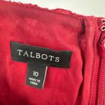 Talbots Size 10 Dress Red Floral Lace Overlay Sheath Short Sleeve Midi Formal Photo 4