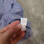 Garnet Hill  Blue Linen Sleeveless Pintuck Blouse Shirt size 8 Beach Lightweight Photo 6