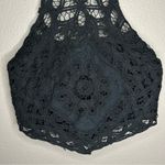 Free People  Intimately Batting My Eyes black crochet halter crop top size XS Photo 4