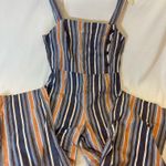 Fishbowl Women’s Sleeveless Striped Linen Wide Leg Jumpsuit Button Detail S 15 Blue Size undefined Photo 0