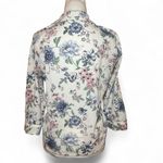 A Byer A. Byer Floral Tie-Front Blouse - Cream and Blue small Photo 2