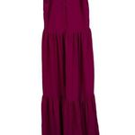 Saloni Suzi Ruffle Lace Trimmed Crinkled Gauze Maxi Size 6 Dress Magenta $625 Pink Photo 11