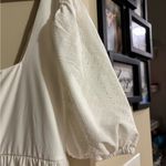 BCBG Paris Women's Knit Eyelet Sleeve Dress White Size L Photo 4