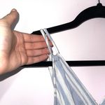 American Eagle Light Blue & White Striped Open Back Romper Photo 3