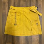 Free People  Yellow Mini Skirt Photo 2