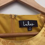 Lulus Blossom Golden Yellow Floral Jacquard Shift Dress Lightweight Satin Sz S Photo 6