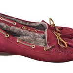 Marc Joseph NY Moccasins Rockefeller Genuine Leather Sheep Fur Lined Brazil 9 Red Photo 1