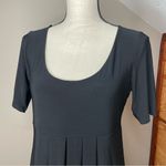 White House | Black Market Black Bubble Hem Pleated Scoop Neck Mini Dress Medium Photo 3