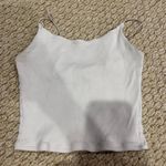 Garage White Ribbed  Tank Photo 0