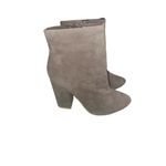 JustFab Besha Block Heel Boots Size 7.5 In Grey Faux Suede New Photo 1