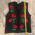 Women’s Black Bobbie Brooks Vintage Christmas Sweater Vest Size L Photo 4